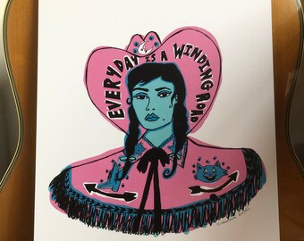 Everyday is a Winding Road A4 1970s Poster, Screenprint, Gogo Girl