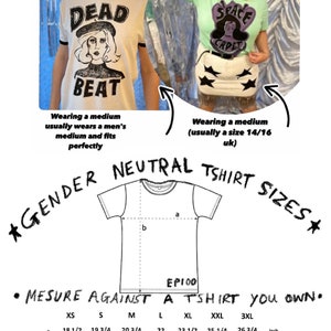 Deadbeat T-Shirt, 60s Mod Girl Ringer Tee, Retro Beatnik Gogo Graphic Shirt, Vintage 1960s Aesthetic Top image 6