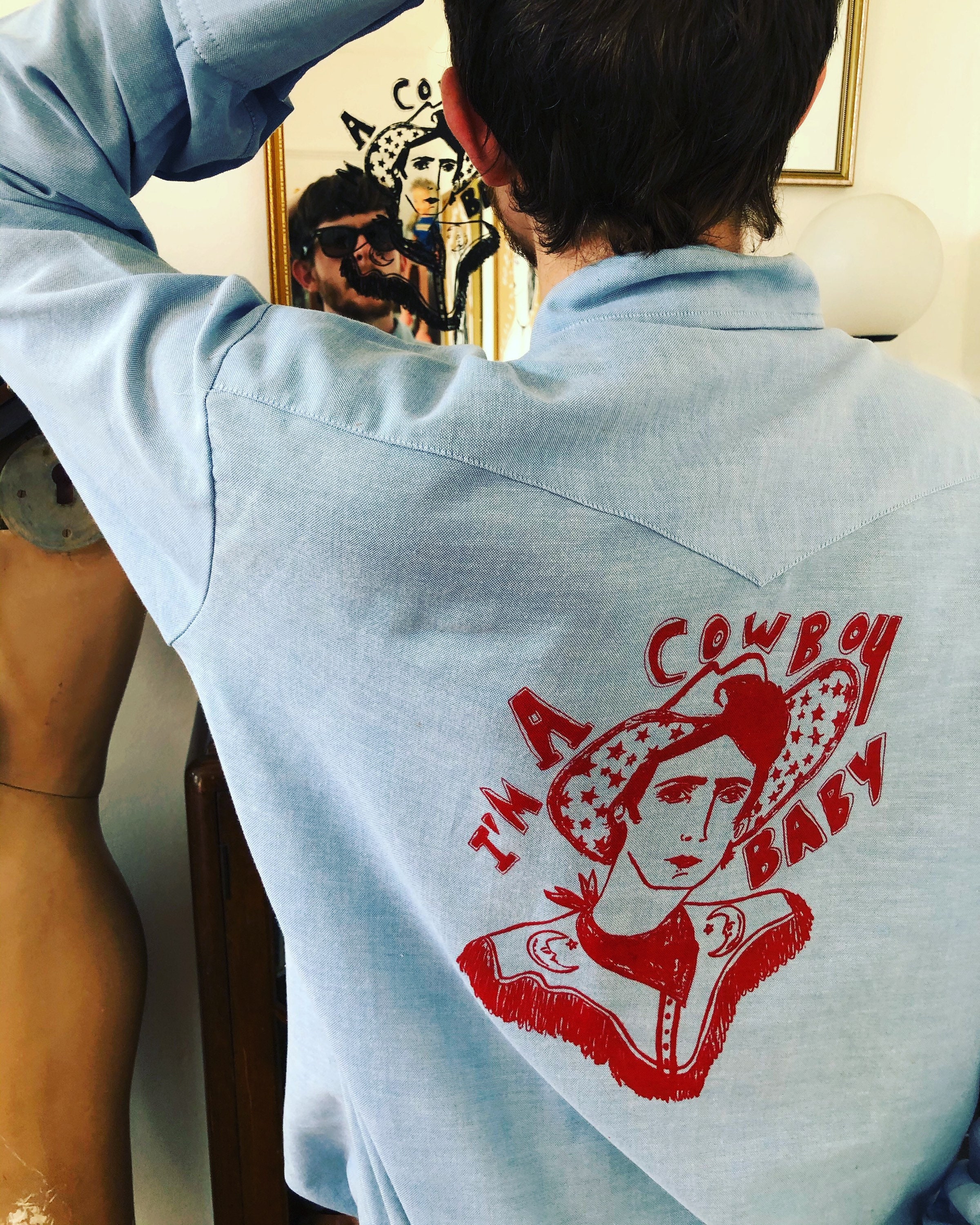 Image of 2xl True Vintage Western 1970S Shirt, Fenton Label, Line Dancing Cowboy, Cowgirl, Teddy Boy Usa Wear