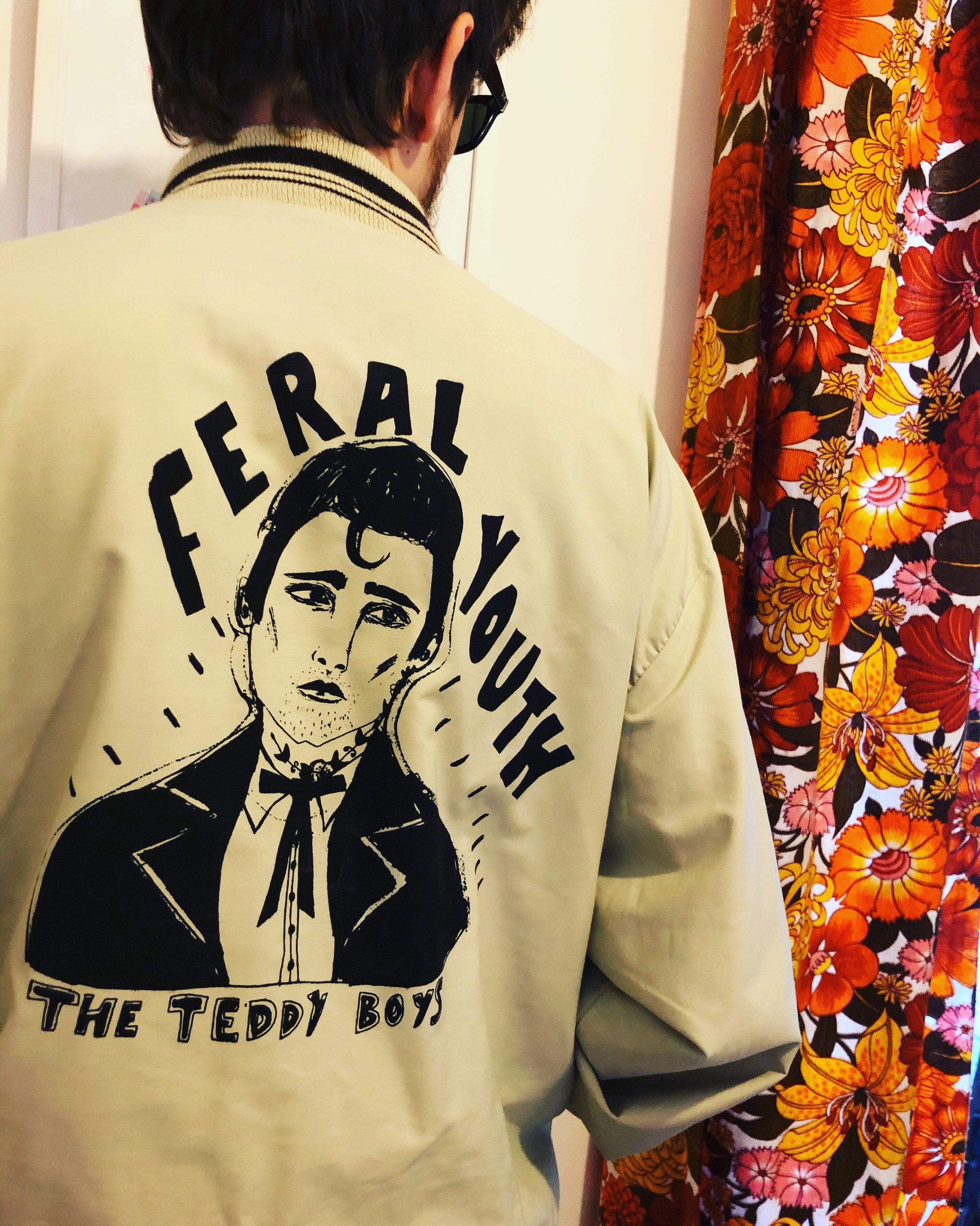 Image of xl 1970S 1980S Bomber Jacket, Coat, 70S 80S Feral Youth The Teddy Boy, Rockabilly, Vintage