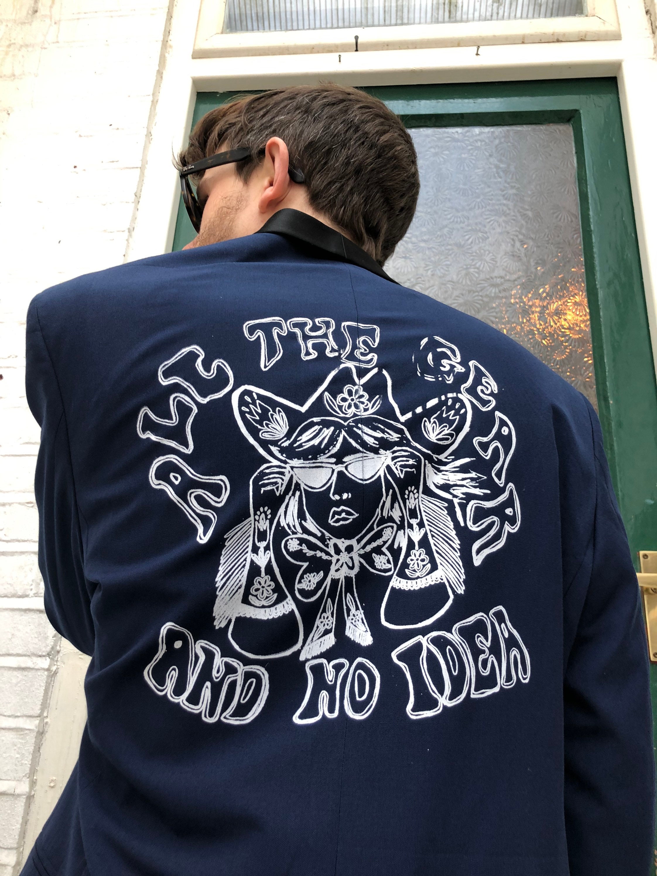 Image of Teddy Boy Rockabilly Two Piece Suit, Trousers & Blazer, 1950S All The Gear No Idea 36R Jacket Roughly Medium/Large