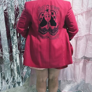 Größe 14 Not your Rodeo Clown 1980er Jahre Blazer Pink Western, Vintage 70er Jahre Westernjacke, Cowboy, Cowgirl, 60er, 1970er Jahre