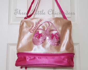 Sequin Gear Dance Tote Bag Personalized Dance Bag Sequin Sparkle Ballet Shoe Dance Bag Recital Gift Birthday Gift Gifts for Girls Dance Tote