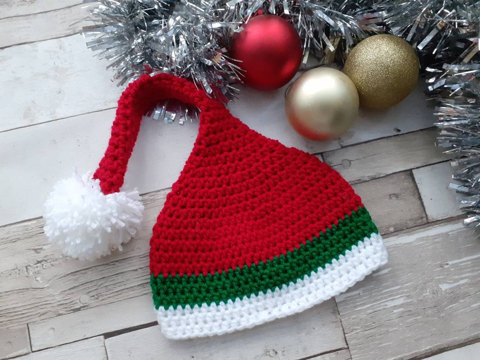 Crochet Christmas Santa Elf Hat Baby Photography Prop. Baby Etsy