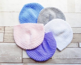 Newborn baby beanie hats, premie, baby wear. New baby, newborn baby. Various colours, baby hats, uk seller. Handmade baby hats.