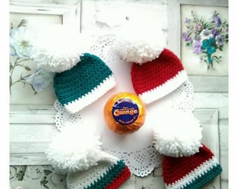 Crochet Christmas Hat, Chocolate Orange Cover. Christmas Gift. Christmas Treat. Stocking Filler.