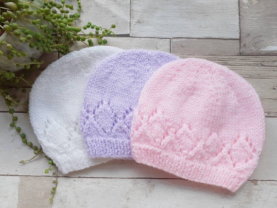 Hand knitted sales baby hats