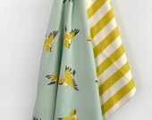 Organic Birds Swaddle Blanket and Burp Cloth