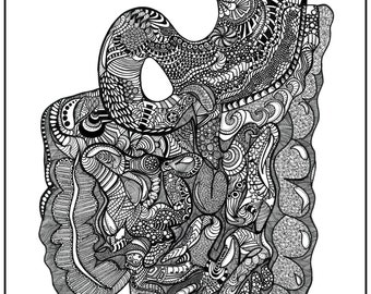 The Gut - intestines & Stomach - 8x10 or 11x14 PRINT