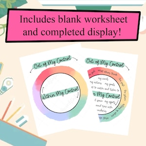 Control Worksheet & Display PNG – Mental Health Recovery Sobriety Digital Download