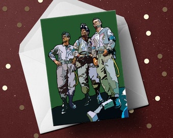 Ghostbusters Birthday Card, retro movie greeting, 80s film geek, art mens gift idea for him husband boyfriend dad granddad