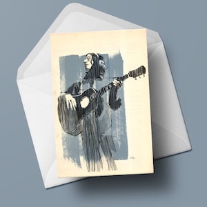 John Lennon Greeting Card, Beatles vintage Birthday Card Art Gift pour son mari petit ami papa hommes présents