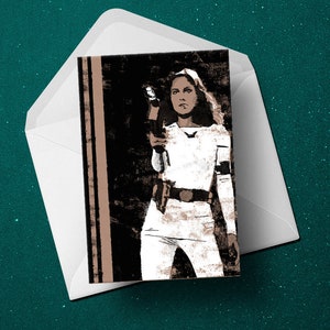 Buck Rogers Erin Gray Colonel Deering carte de vœux d’anniversaire, rétro vintage années 70 de science-fiction TV cadeau unique pour son petit ami papa mari