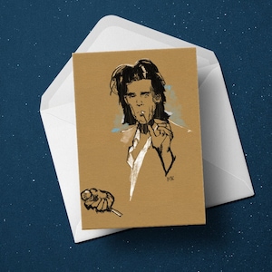 Carte de voeux d'anniversaire de Nick Cave, cadeau de musique rock alternative Bad Seeds Grinderman, fête des mères des pères, petite amie copain mari épouse