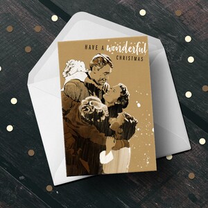 It's A Wonderful Life, Christmas happy holiday seasons greeting card, James Stewart movie gift for wife, husband dad mum best friend fan