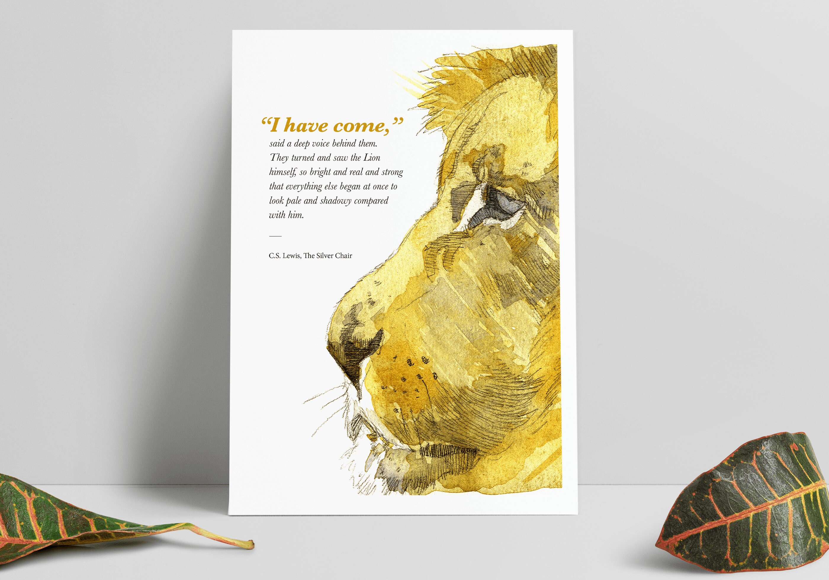 Aslan Narnia Watercolor Lions | Greeting Card