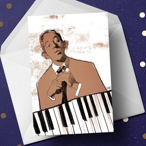 Serge Gainsbourg Birthday Card, musician greeting card, 60s cool jazz fan, art mens gift idea for him husband boyfriend dad granddad image 1