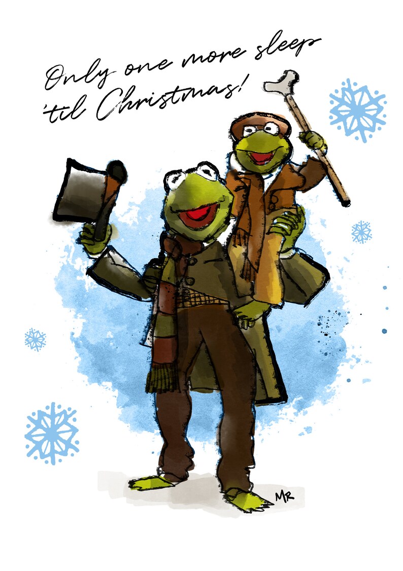 Muppets Christmas Carol Kermit Tiny Tim happy holidays funny Etsy