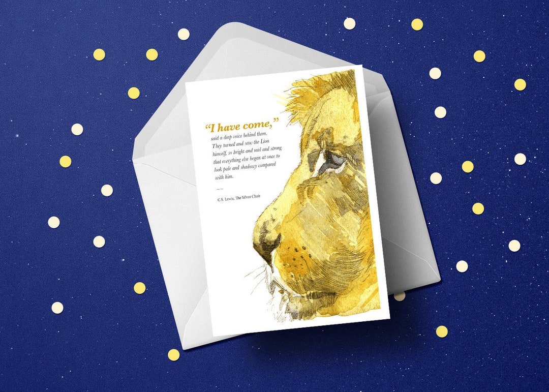 Aslan Lion Greeting Card Happy Holidays A6, Narnia Gift Idea for Her ...