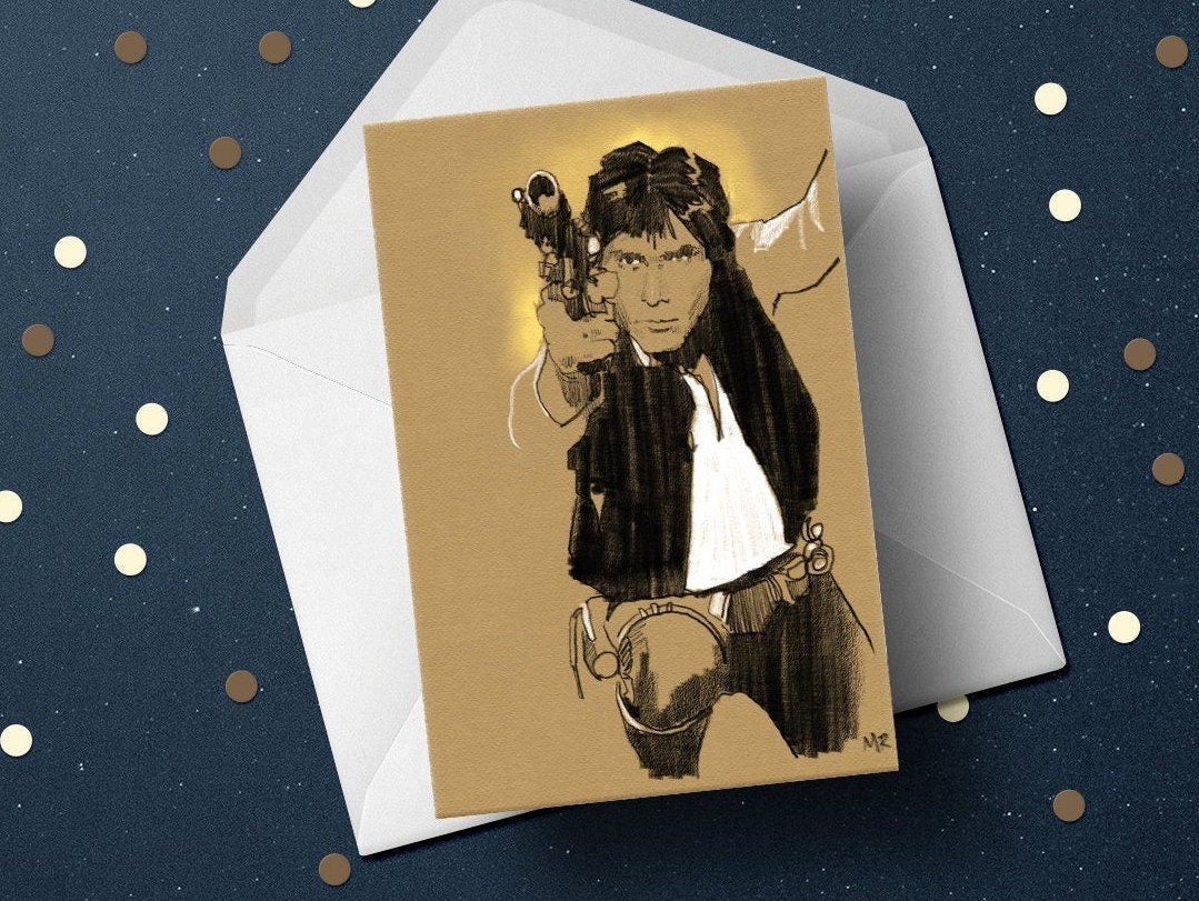 Star Wars Birthday Greeting Card Han Solo Harrison Ford Movie - Etsy Sweden