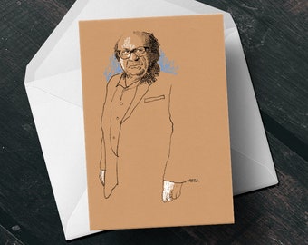 Danny DeVito birthday greeting card cinema fan movie gift for him, unique dad boyfriend husband mens geek present idea