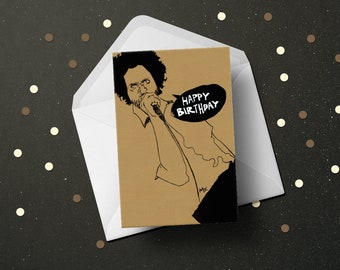 Zack De La Rocha RATM Rage Against The Machine birthday greeting card 90s Rock music fan gift for him, unique dad boyfriend present idea