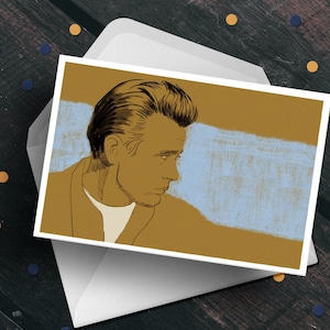 Carte de voeux James Dean dessinée à la main : Un hommage intemporel au légendaire Rebel Without a Cause, cadeau unique pour lui son père papa petit ami
