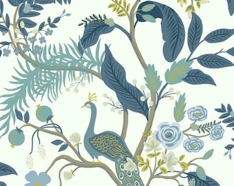 York Rifle Paper Co Linen Peacock Whimsical Wallpaper RI5171