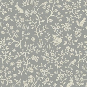 Gray Fox & Hare Magnolia Home Prepasted Wallpaper