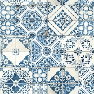 Mediterranean Tile Blue PEEL & STICK Wallpaper