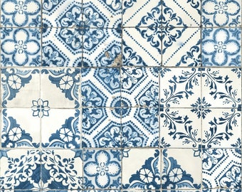 Mediterranean Tile Blue PEEL & STICK Wallpaper