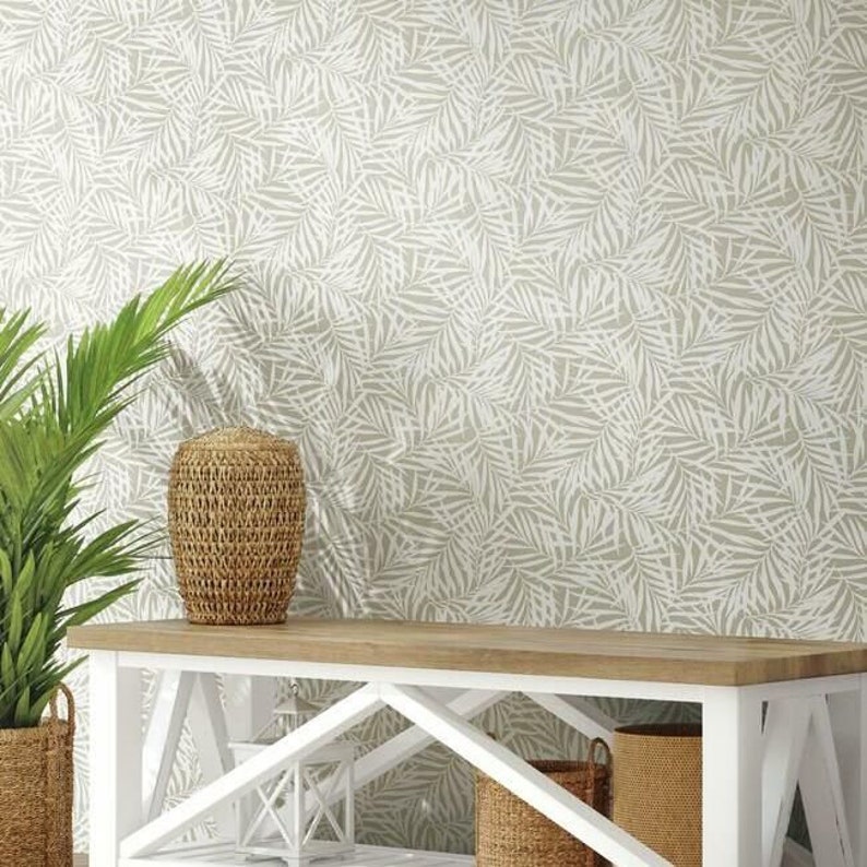 Ohau Palm Fronds PEEL & STICK Wallpaper Etsy