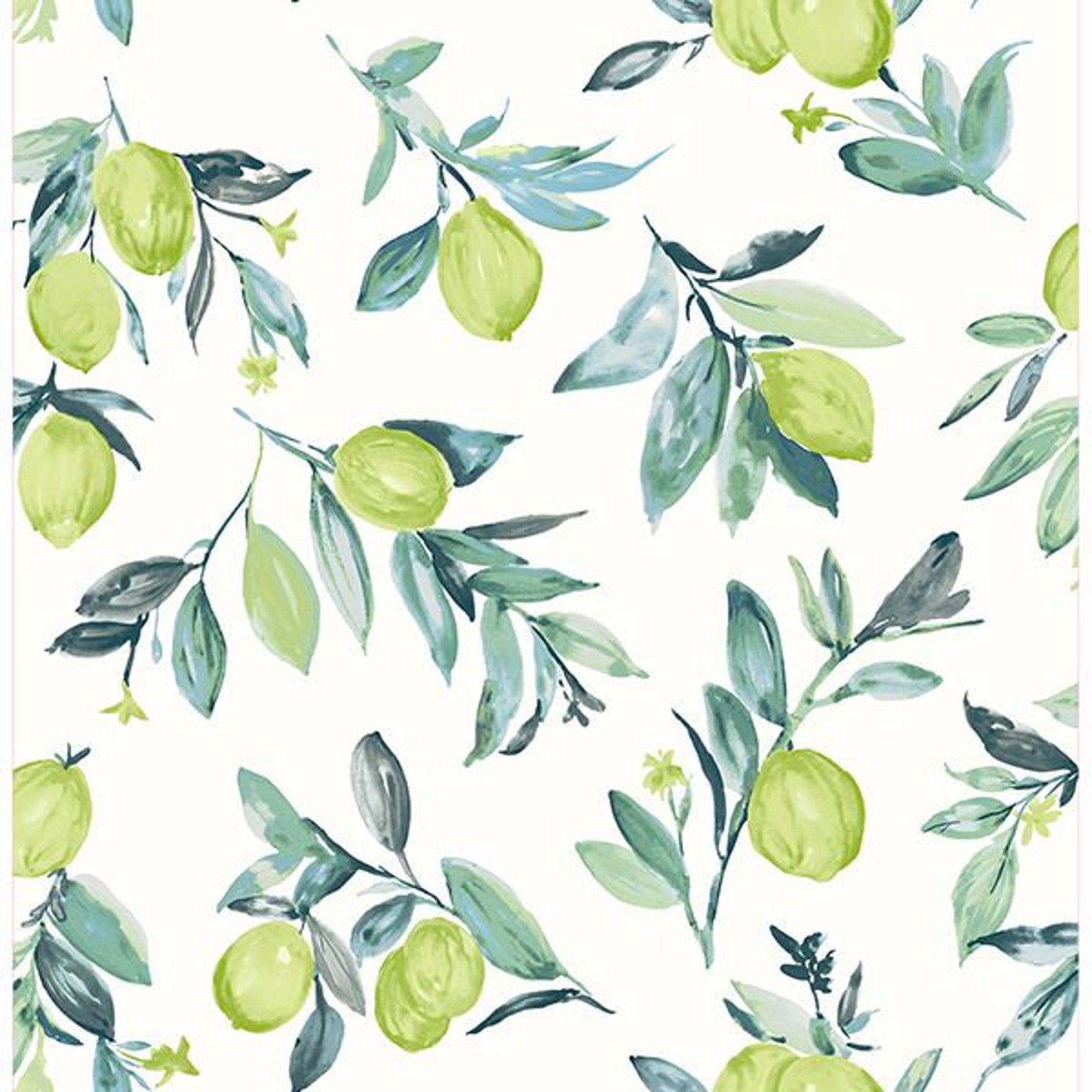 Limon Fruit Green Wallpaper | Etsy