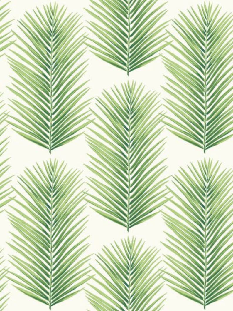 Palm Leaves Green Wallpaper Etsy