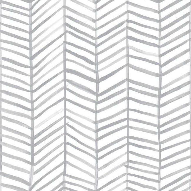 Cat Coquillette Herringbone Gray PEEL & STICK Wallpaper Etsy