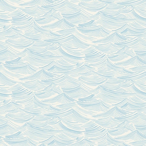 Blue Wave Nursery or Bathroom Wallpaper Etsy