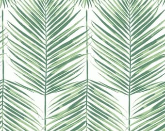 Breezy Leaf Green Palm Wallpaper