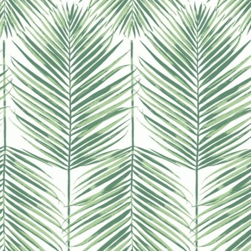 Palm Leaves Green Wallpaper Etsy