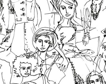 Vogue Sketches PEEL & STICK Wallpaper