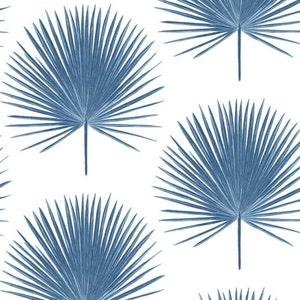 Papel pintado Palmetto Palm Peel and Stick Azul costero