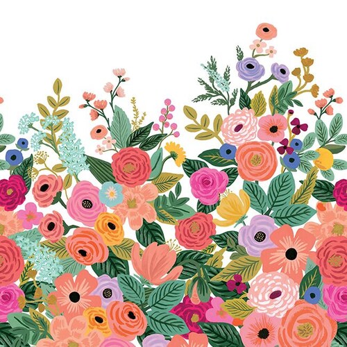 Floral Garden Party Wallpaper Mural - Etsy