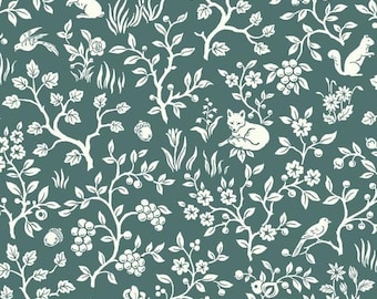 Teal Fox & Hare Magnolia Home Prepasted Wallpaper