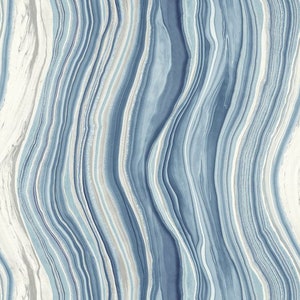 Luxe Marble Blue Wallpaper