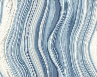 Luxe Marble Blue Wallpaper