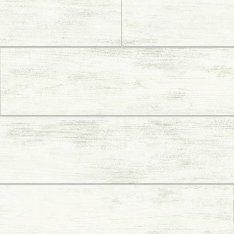 Cool White Shiplap Magnolia Prepasted Wallpaper | Etsy