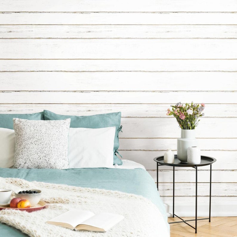 Faux Shiplap PEEL & STICK Wallpaper Etsy