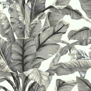 Banana Leaf PEEL & STICK - white/black
