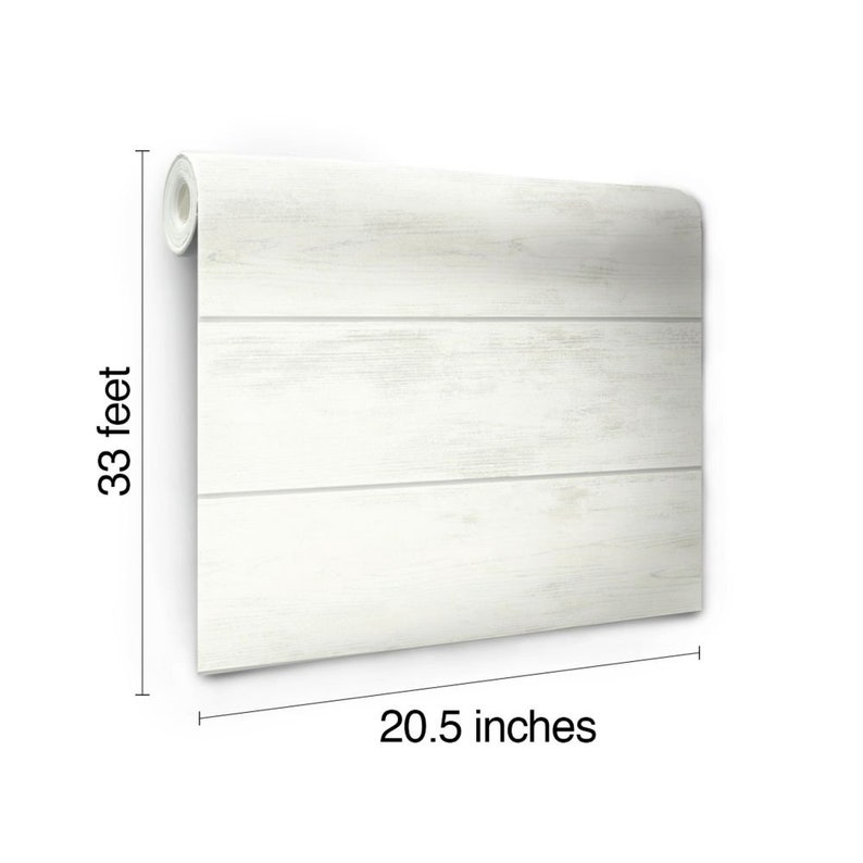 Cool White Shiplap Magnolia Prepasted Wallpaper | Etsy