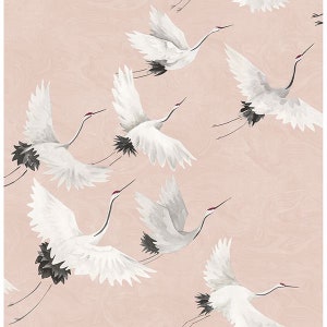 Windsong Bird Pink Wallpaper