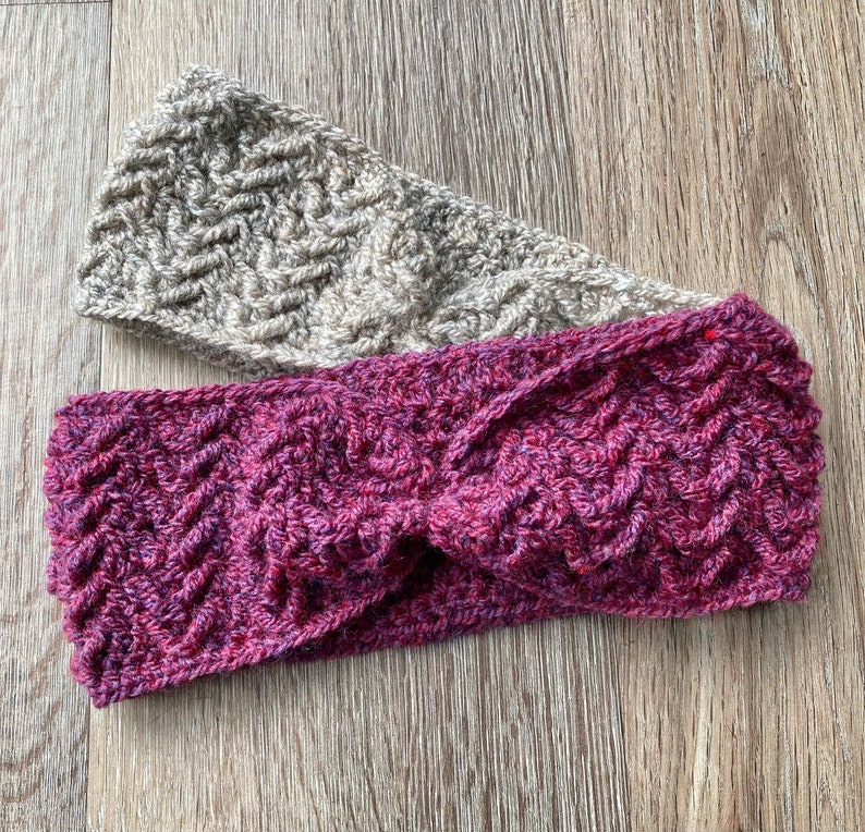 Arrow Stitch Ear Warmer Crochet Pattern Etsy